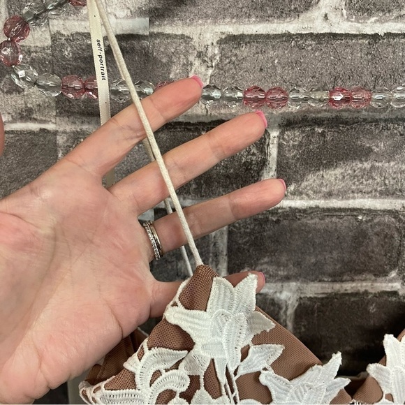 Self Portrait Azaelea guipure lace dress white midi - Picture 5 of 15